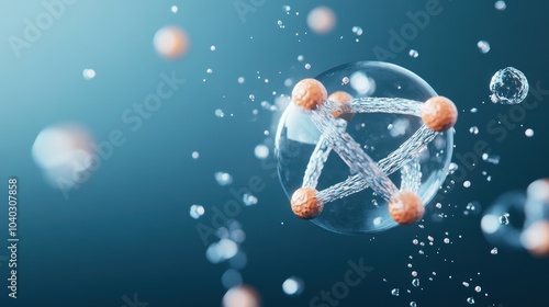 A stylized illustration of a chemical reaction, showcasing the rearrangement of atoms and the formation of new bonds, with a focus on the energy involved.