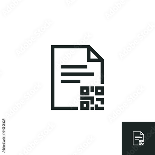 File with QR code icon isolated on white background. Vector illustrations are made with vector-based software, not AI generated results.