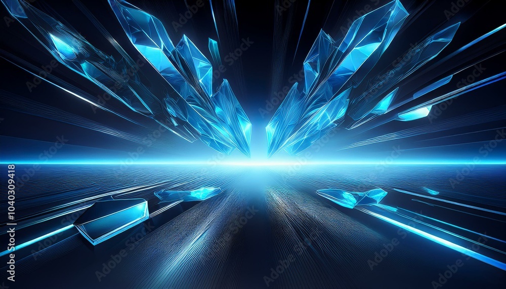 Blue crystal light leaks on black background Blue crystal light leaks on black background
