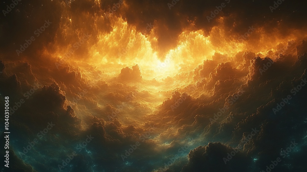 Naklejka premium Enochs view of spiritual dimensions multiple layers of realms each one glowing unique energy radiant beings traveling between them cosmic pathways