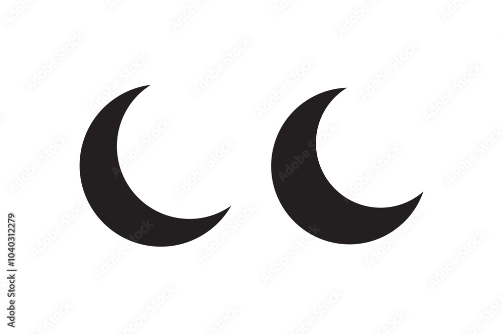 Moon icon vector isolated on white background, logo concept of Moon sign on transparent background, black filled symbol Moon icon vector isolated on white background, logo concept of Moon sign on transparent background, black filled symbol