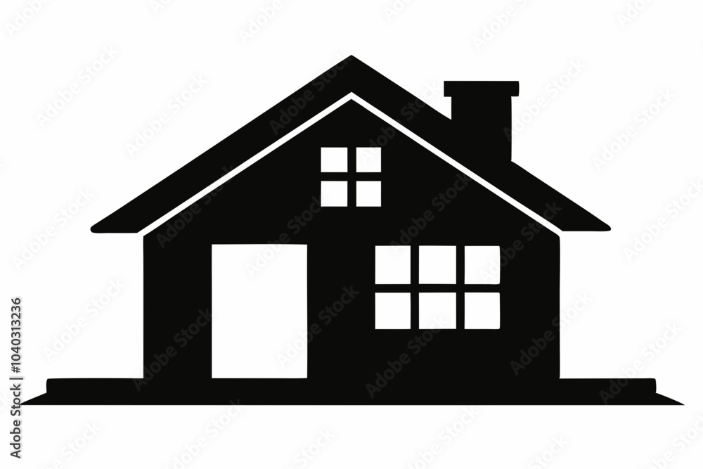 Home silhouette vector, home icon symbol, house black vector silhouette Home silhouette vector, home icon symbol, house black vector silhouette