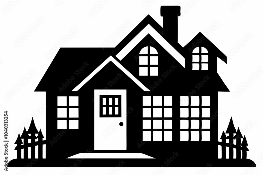 Home silhouette vector, home icon symbol, house black vector silhouette Home silhouette vector, home icon symbol, house black vector silhouette