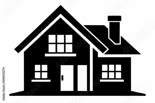 Home silhouette vector, home icon symbol, house black vector silhouette