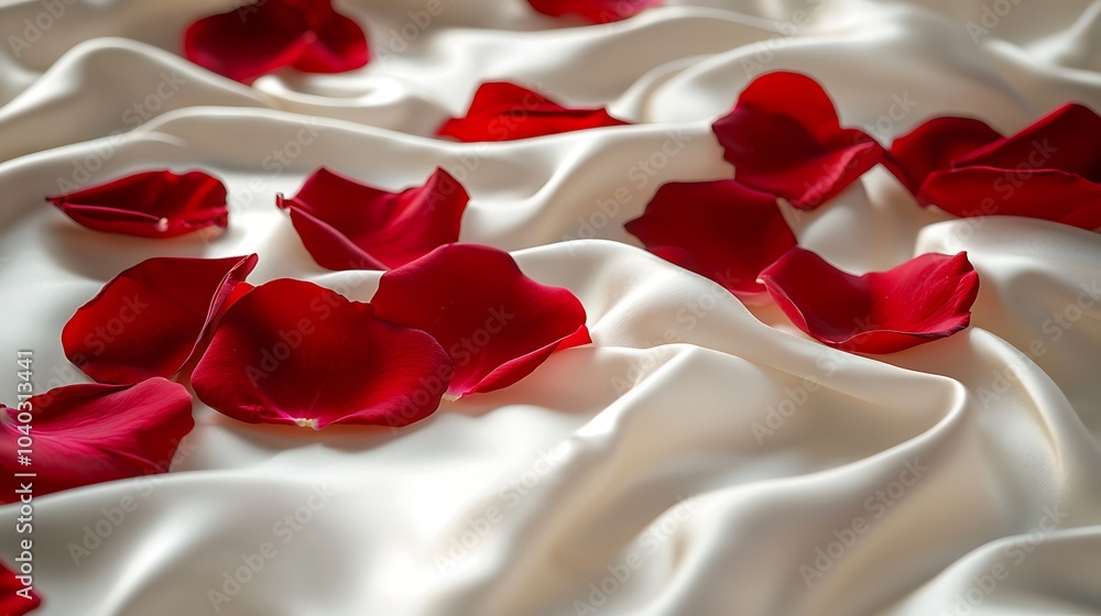 Romantic Rose Petals on Silk Fabric Romantic Rose Petals on Silk Fabric