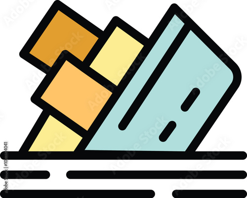 Credit card shaped like a sinking ship is representing the concept of debt