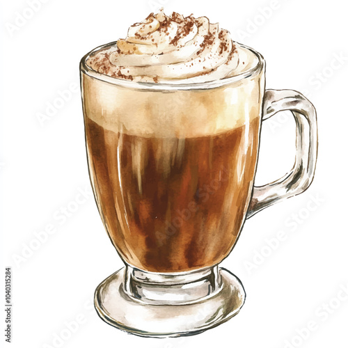 coffee drink watercolor clipart illustration