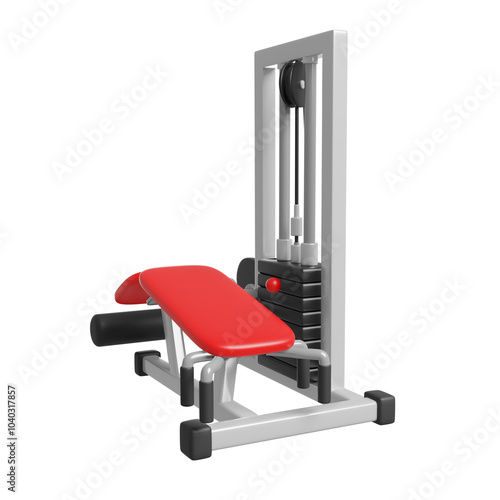 Lying hamstring leg curl machine 3D render icon