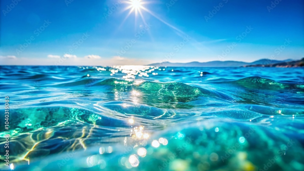 Obraz premium Tranquil Blue Sea and Sky Macro Photography for Serenity and Calmness