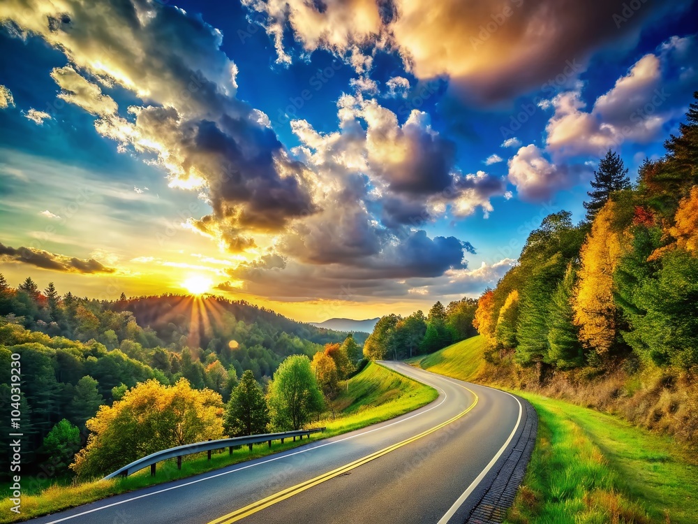 Tranquil Drive Down a Sunny Roadway for Serene Travel Experiences Tranquil Drive Down a Sunny Roadway for Serene Travel Experiences