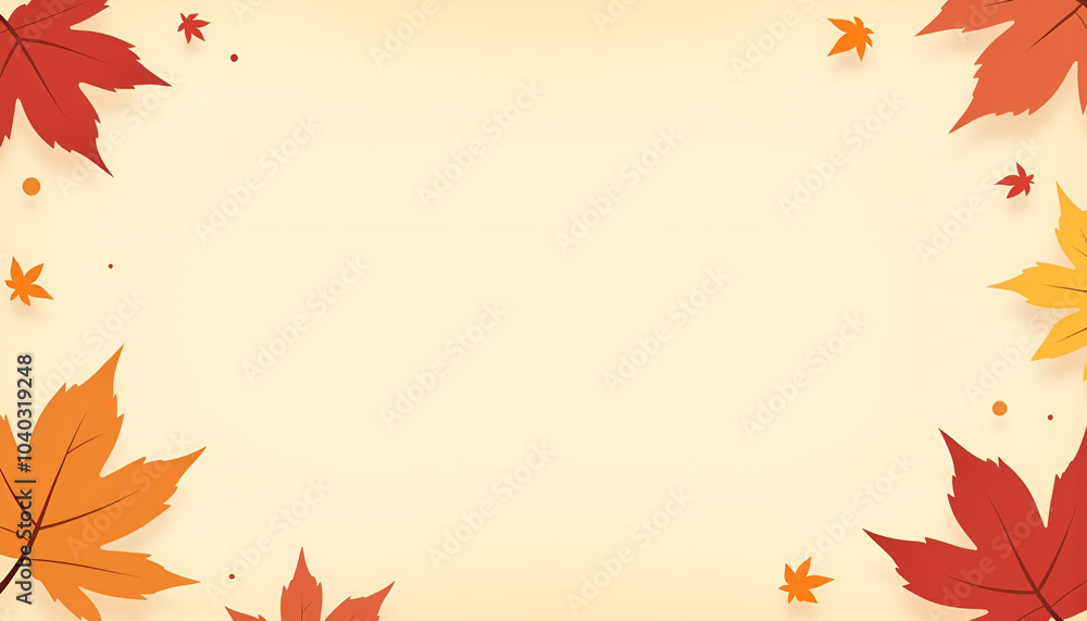 Autumn leaves border on a light background with ample copy space Autumn leaves border on a light background with ample copy space