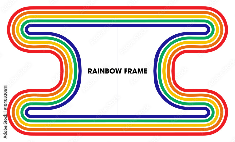 rainbow groovy Wavy Line Frame. Vector illustration. rainbow groovy Wavy Line Frame. Vector illustration.