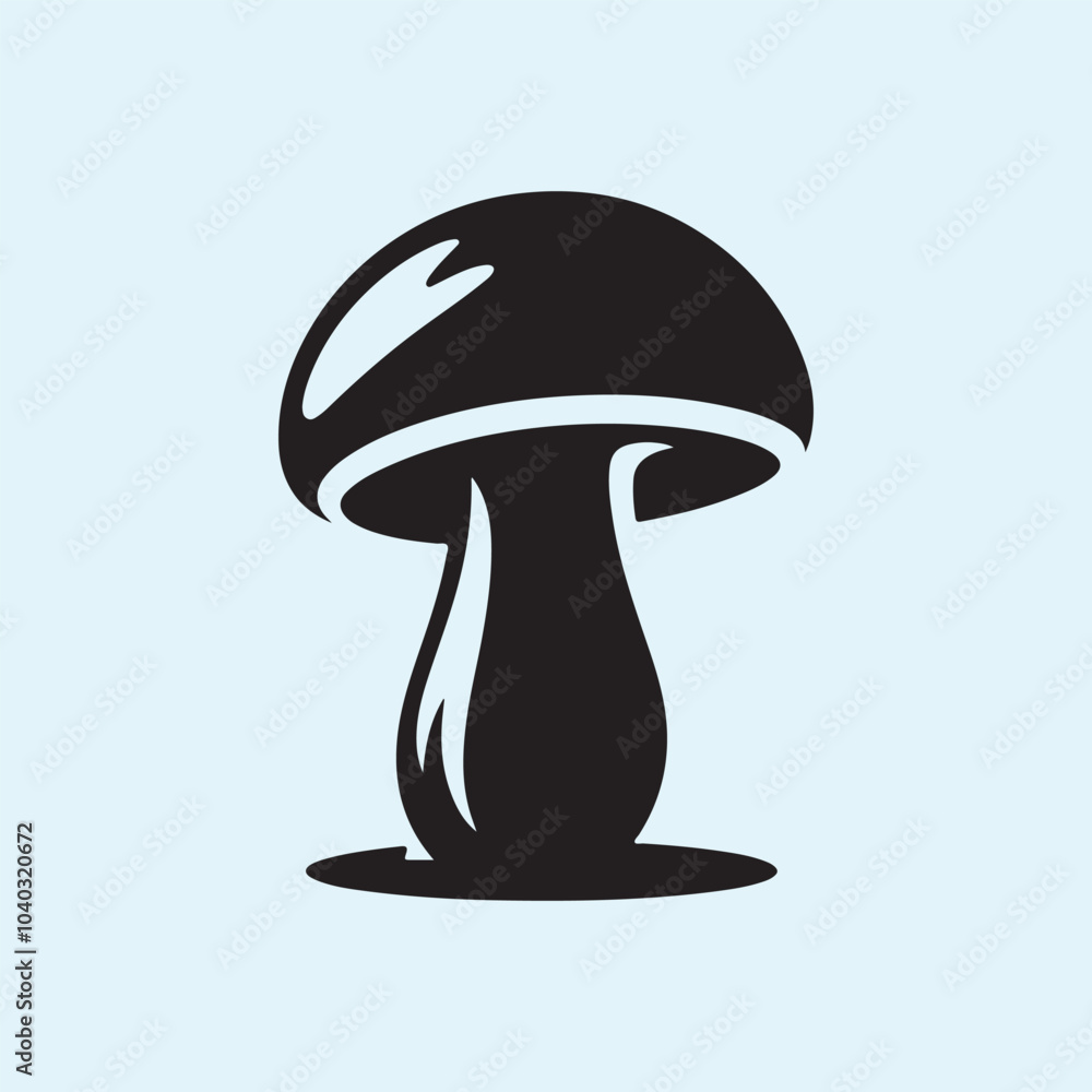 Editable Black Mushroom Silhouette Vector Illustration with Transparent Background Editable Black Mushroom Silhouette Vector Illustration with Transparent Background