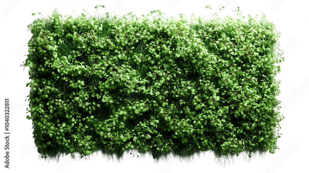 Obraz premium PNG vertical green wall with lush tropical foliage isolated on a transparent background for natural botanical decor