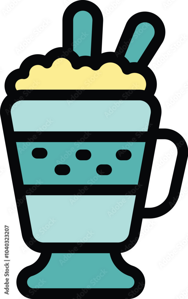 Fotografie This vector illustration features a delicious looking irish coffee, perfect for