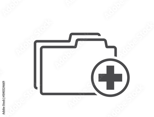 Medical folder line icon. Patient card symbol. Isolated vector image in simple style