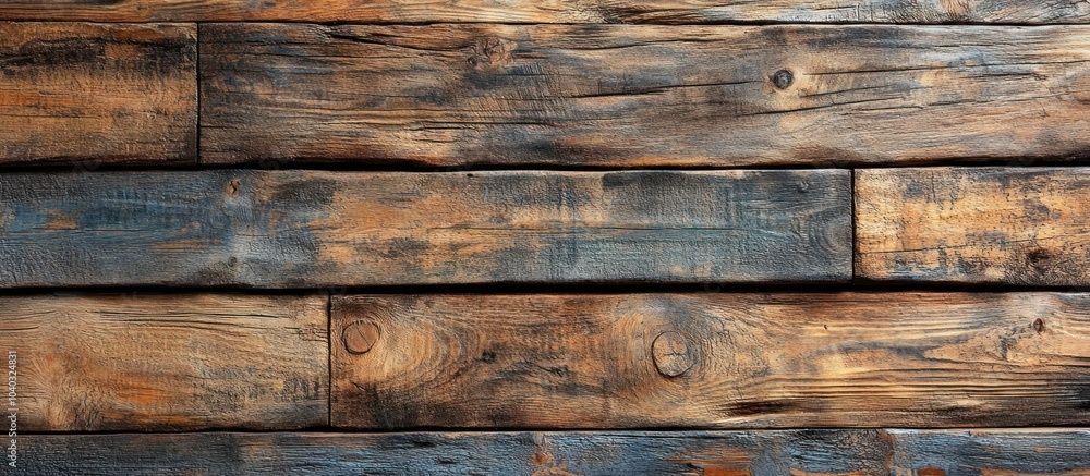 Close-up of rustic wooden planks with a weathered and aged texture. Close-up of rustic wooden planks with a weathered and aged texture.