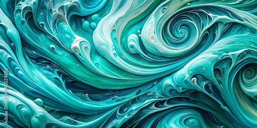 Turquoise Fluid Pattern Abstract Art for Home Decor and Creative Projects