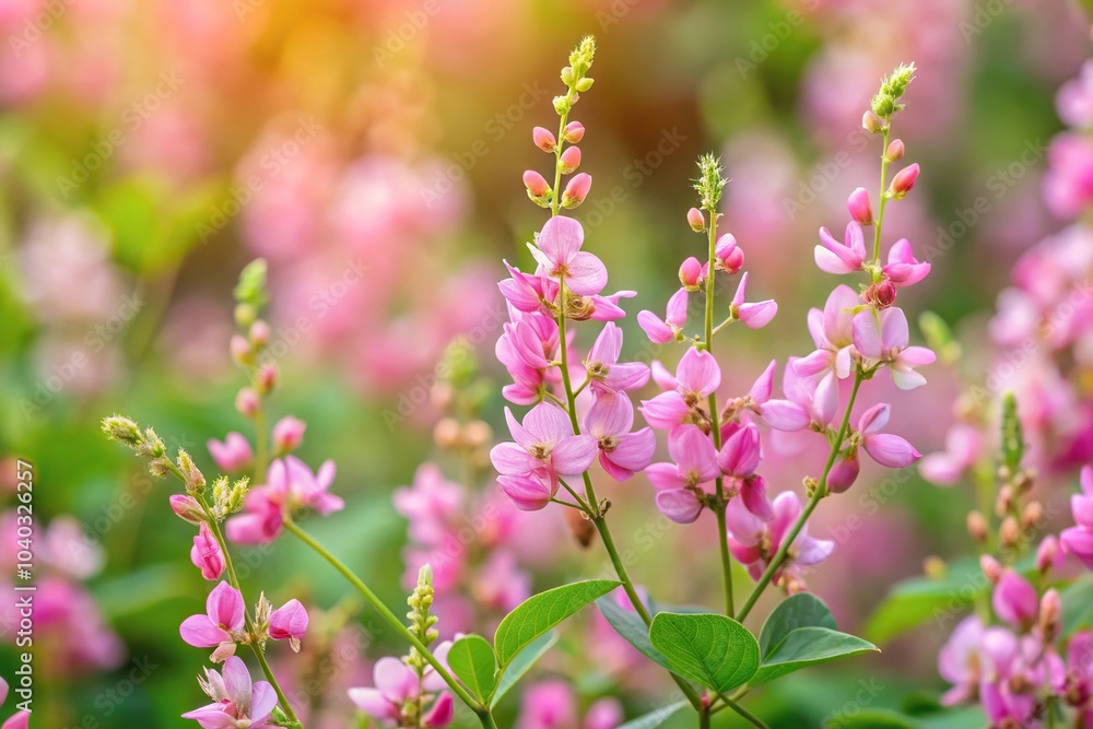 Aerial view of light pink Desmodium flowers Aerial view of light pink Desmodium flowers