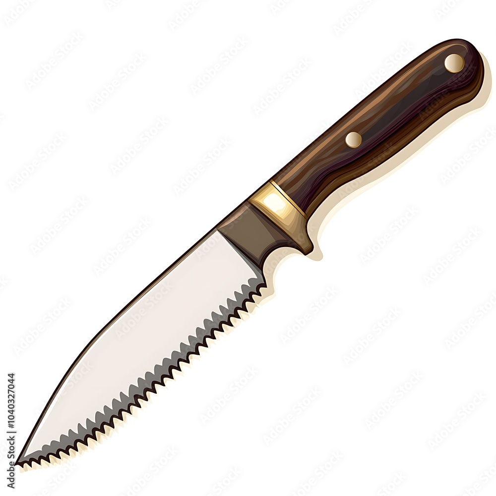 Serrated Bread Knife with Wooden Handle Design Serrated Bread Knife with Wooden Handle Design