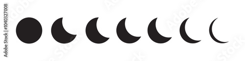 Moon stars icon set. night moon with stars vector symbol. half ramadan moon sign in black filled and outlined style.