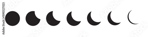 Moon stars icon set. night moon with stars vector symbol. half ramadan moon sign in black filled and outlined style.