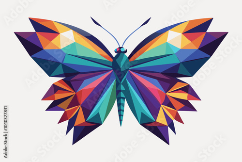 Abstract Butterfly with Polygonal Wings vector illustration