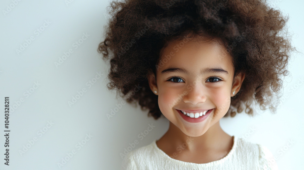 Minimalist portrait of a young girl smiling, solid white background, bright and clean lighting, simple joy Minimalist portrait of a young girl smiling, solid white background, bright and clean lighting, simple joy