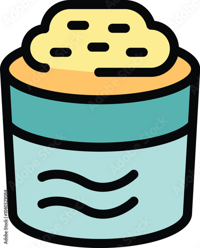 Open protein powder container with scoop showing inside contents, ready to make a shake or smoothie for fitness and bodybuilding