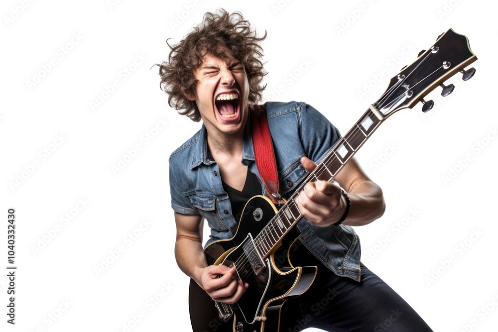 Rock band playing musician guitar adult.