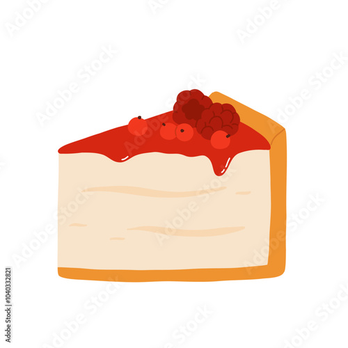 Birthday cake slices set. Sweet holiday bakery pieces collection. Pastry chocolate fruit, berry dessert with candles for breakfast. Vector hand drawn flat cartoon illustration