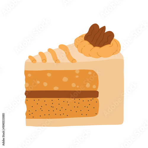 Birthday cake slices set. Sweet holiday bakery pieces collection. Pastry chocolate fruit, berry dessert with candles for breakfast. Vector hand drawn flat cartoon illustration