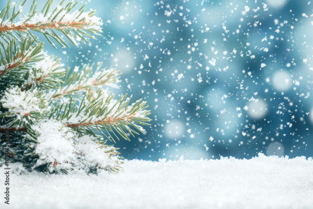 Background with a soft overlay of falling snow, creating a serene winter ambiance Background with a soft overlay of falling snow, creating a serene winter ambiance