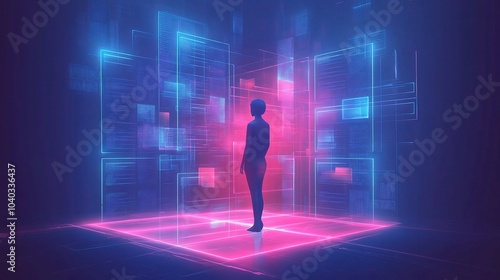 Human Figure in Holographic Privacy Setting