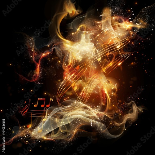 musical notes in the air musical note with waves 