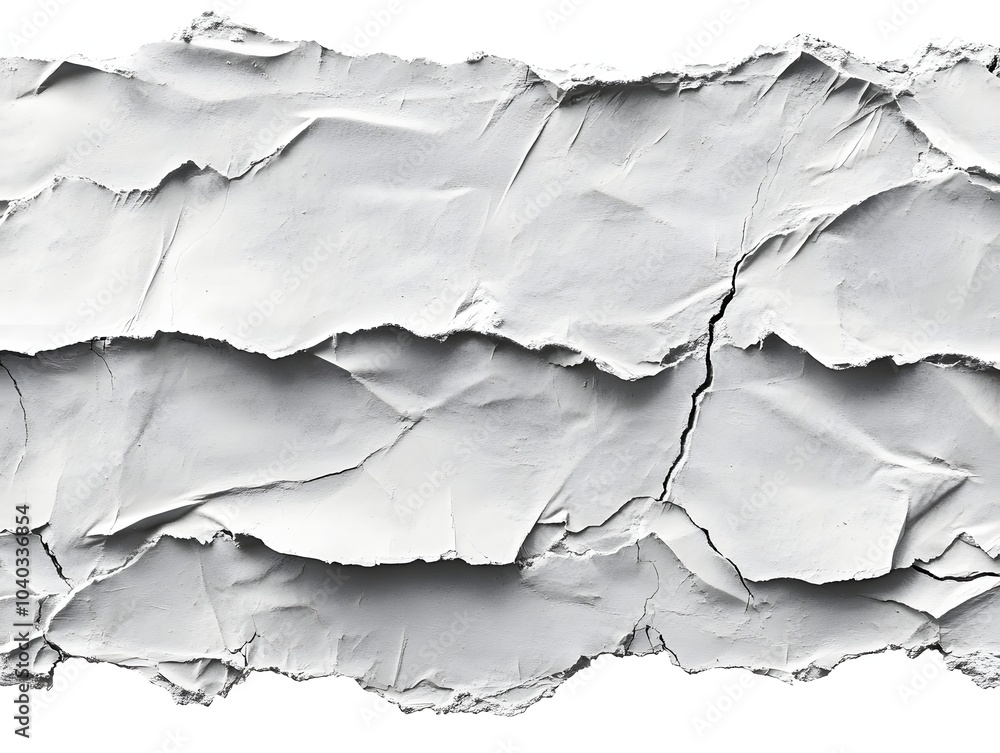 A textured, crumpled white paper surface with visible creases and cracks. A textured, crumpled white paper surface with visible creases and cracks.