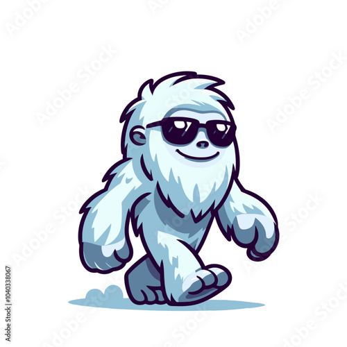 Mysterious beast modern style cool yeti with sunglasses sports logo mascot