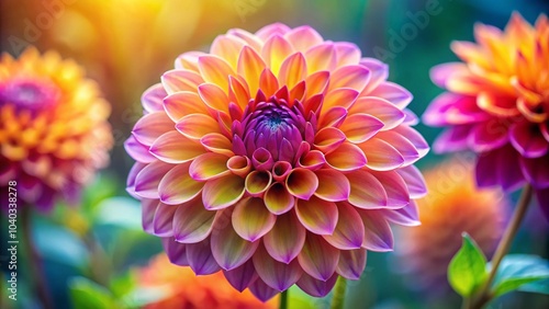 Vibrant Digital Dahlia - Stunning Floral Arrangement for Food Photography and Culinary Art