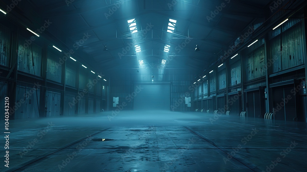 Fototapeta premium an empty factory warehouse, Generative Ai