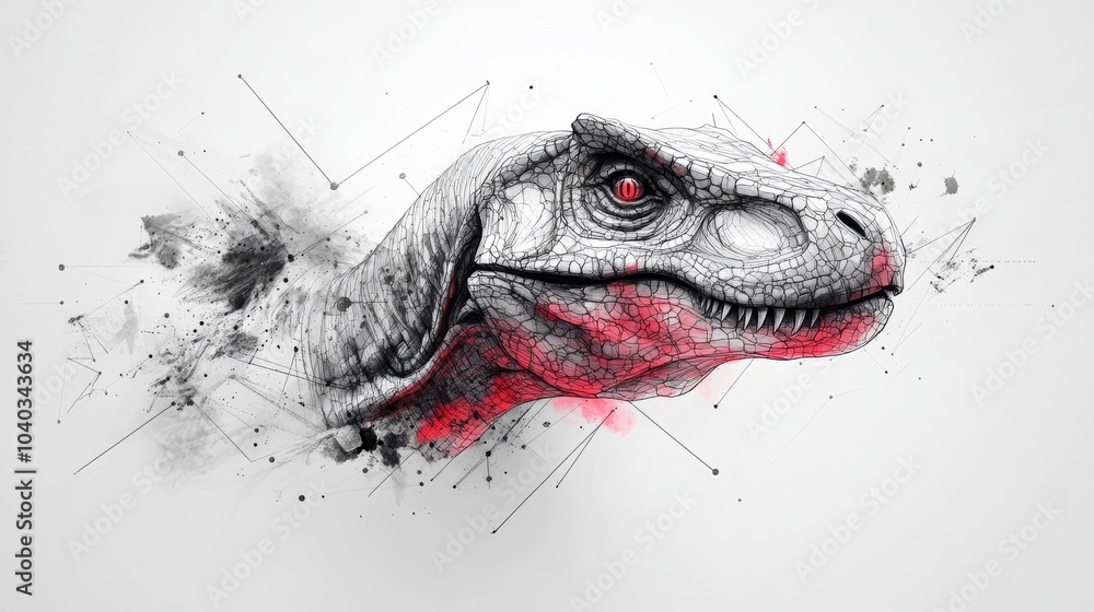 Dinosaurs head illustration, suitable for tattoo design or shirts merchandise Dinosaurs head illustration, suitable for tattoo design or shirts merchandise