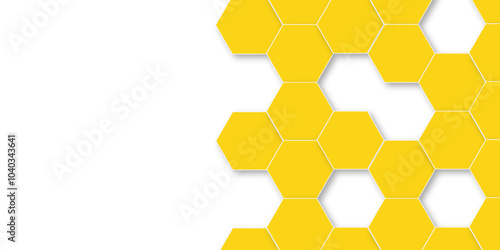 Abstract white background with hexagon and hexagonal background. Luxury white pattern with hexagons. abstract 3d hexagonal background with shadow. 3D futuristic abstract honeycomb mosaic background.