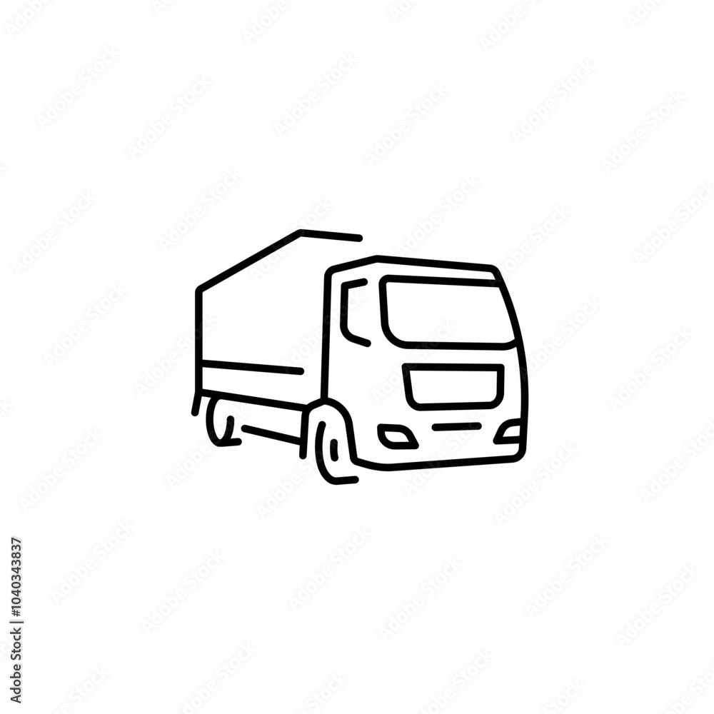 Delivery truck linear icon. Line customizable illustration. Contour symbol. Vector isolated outline drawing. Editable stroke Delivery truck linear icon. Line customizable illustration. Contour symbol. Vector isolated outline drawing. Editable stroke