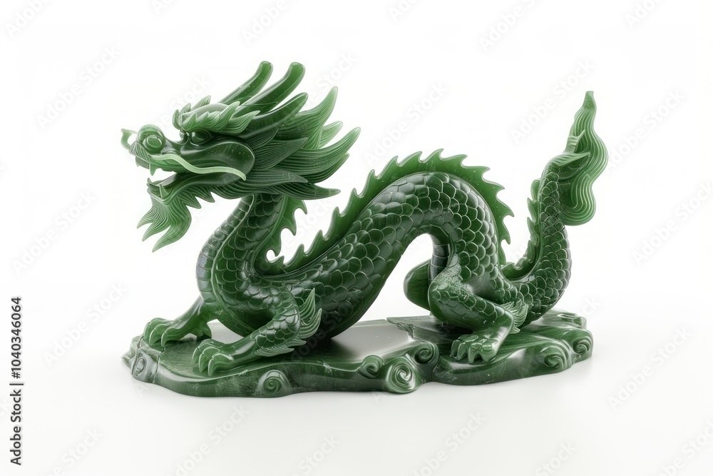 Fototapeta premium Jade chinese dragon jade ornament accessories.