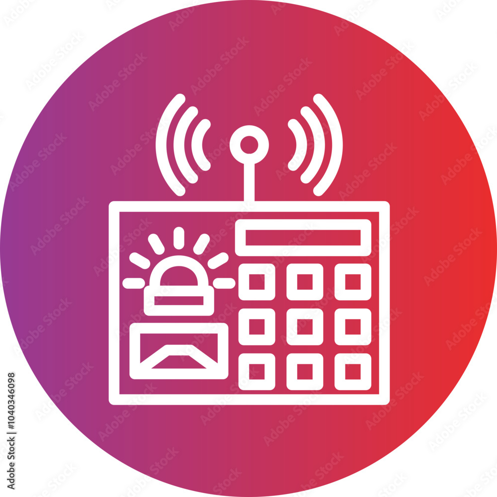Burglar Alarm vector icon style Burglar Alarm vector icon style