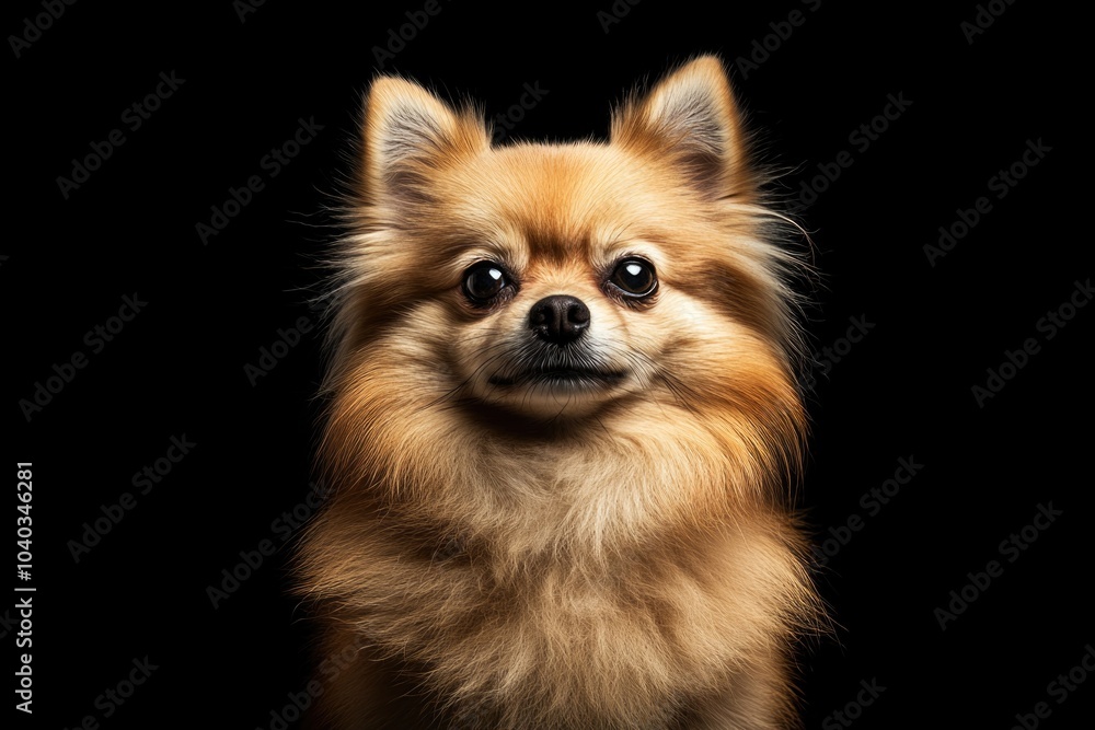 Small brown dog on black background Small brown dog on black background