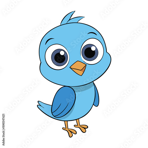 Cute Baby Bird Vector Icons with Minimalist Cartoon Style