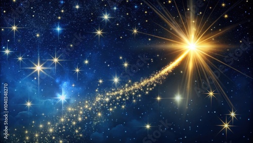 Falling star background with dark night sky and twinkling stars, falling star, shooting star, sky, night, background, space