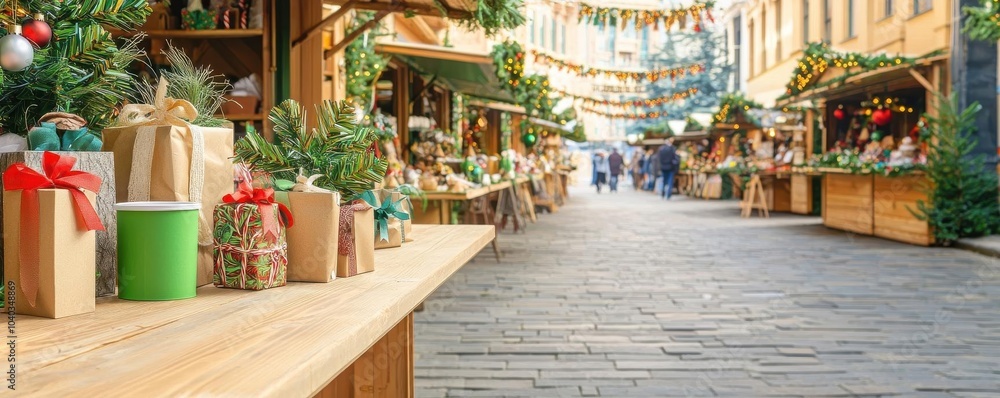 Fototapeta premium A stylish and sustainable Christmas market