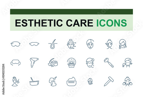 Spa line icons set. Related to massage, skincare, wellness, facial, beauty, salon and more. Thin line icon collection. Editable and pixel perfect.