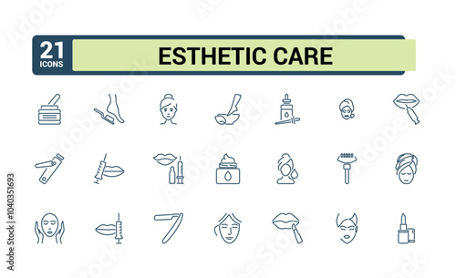 Spa line icons set. Related to massage, skincare, wellness, facial, beauty, salon and more. Thin line icon collection. Editable and pixel perfect.